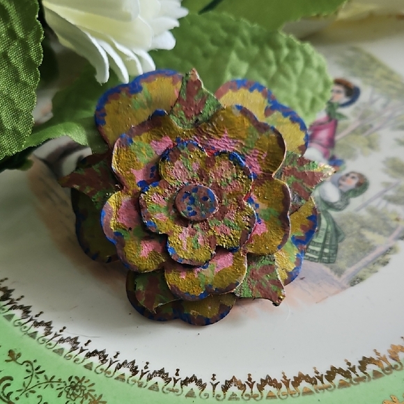 Handmade Other - Hand-Crafted Genuine Leather Floral Dog Collar Charm NEW